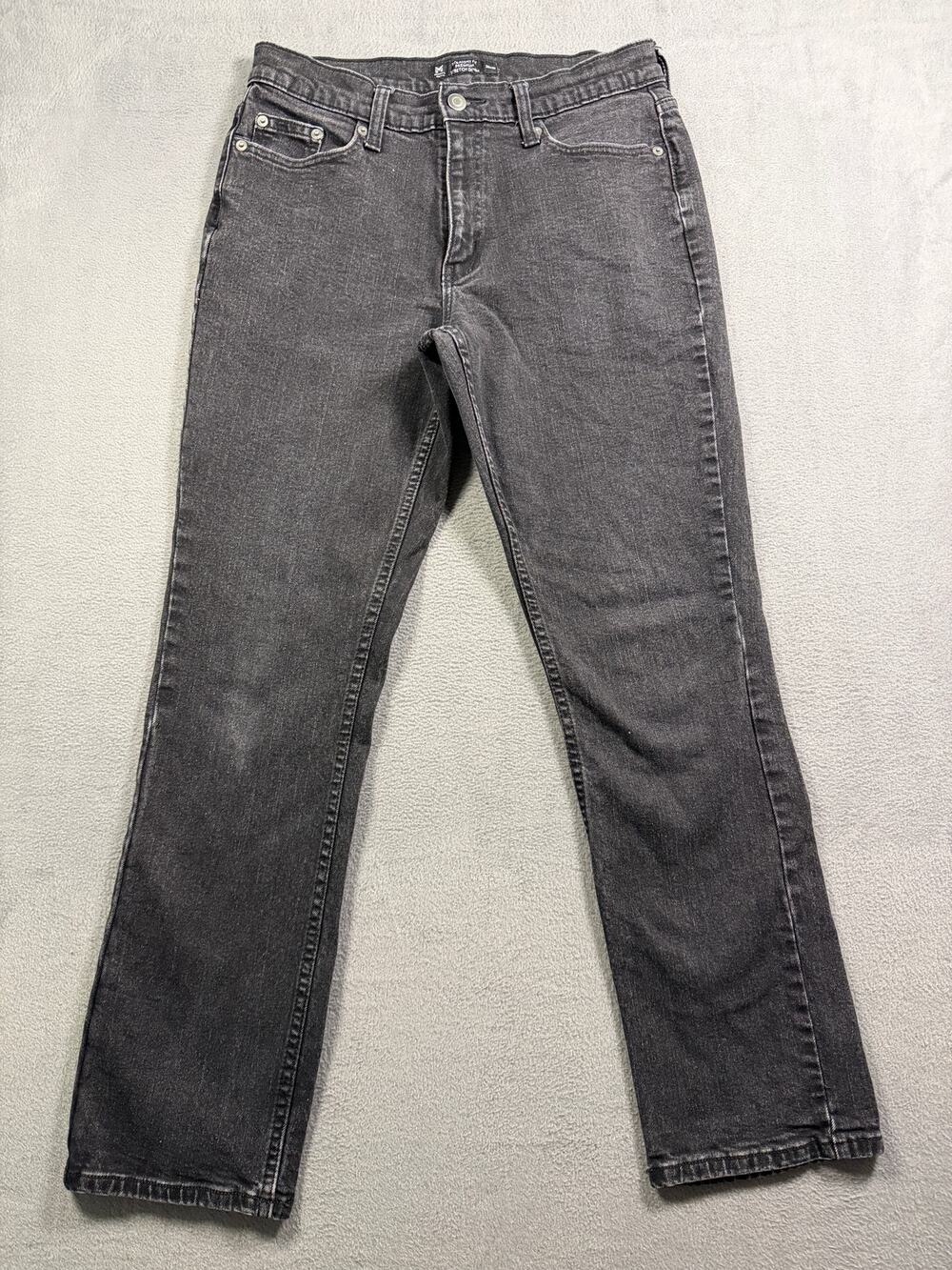 Members Mark Jeans Womens Size 30 Black Faded Denim Straight Leg Casual Pants 30